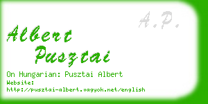 albert pusztai business card